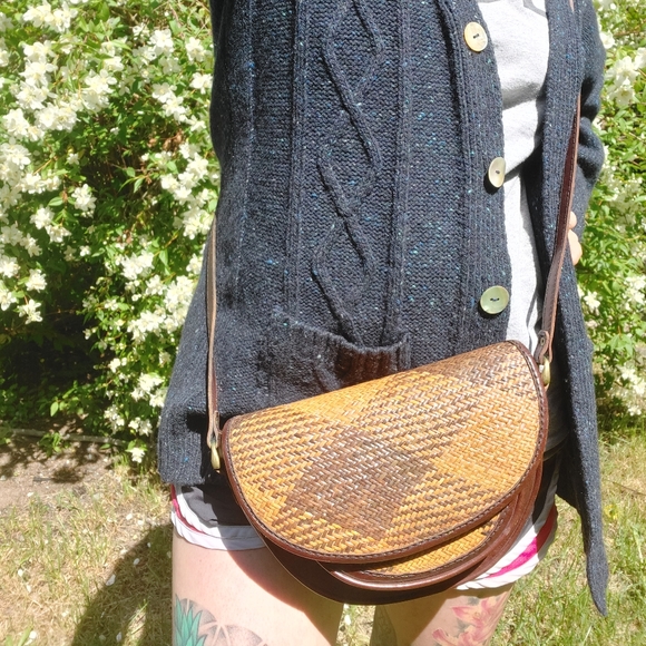 Immaculate 80s Indonesian rattan and leather bag🌿 - Picture 4 of 4